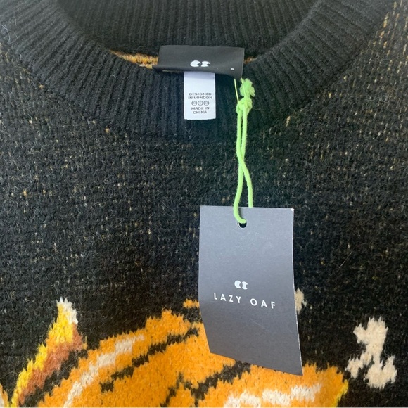 Lazy Oaf Black Roast Turkey Jumper Sweater Size Small NWT New - Picture 12 of 15
